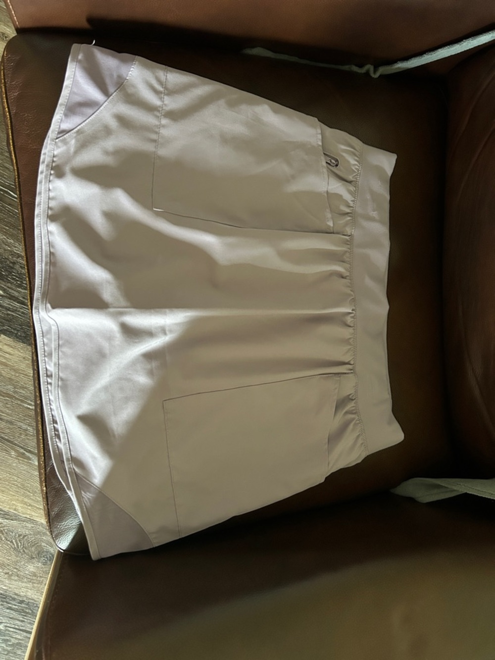 Telluride Clothing Light Lavender Gray Athletic Skort with Patch Pockets